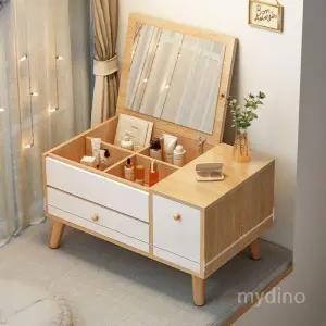 좌식 화장대 거울 원룸 수납 화장품 학생 정리함 콘솔형