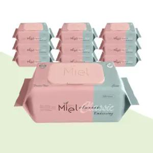 미엘 엠보싱 물티슈 클래식 캡형 100매 10팩 유아용 저자극 대용량 (총1000매)