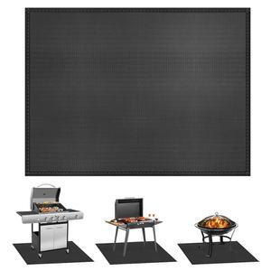 칸히로 대형 65 x 48인치 야외 그릴용 그릴 매트 실내 벽난로/불 양면 방화 패드 데크 및 파티오용 방수 바비큐 프로텍터