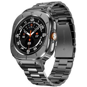 울트라 워치 밴드 남성 / 과 호환되는 SUPLINK 스테인리스 스틸 케이스 및 밴드, 갤럭시 47mm, 스페이스 그레이용 견고한 보호 범퍼 조절 금속