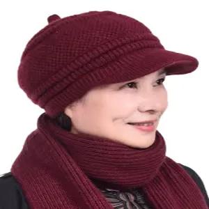 빈티지 털 아웃도어 비니 엄마 챙 모자 부드러운 귀달이