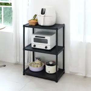 스파지오 3단 조립식 플라스틱 스탠드 블랙 선반 수납장