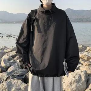 [프로셀러] 3컬러 스트릿 오버핏 남성 스트링 반폴라 아노락