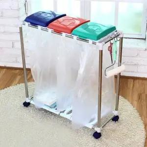 분리수거함 쓰레기정리함 3단분리수거함 쓰레기상자 (WFJ756Q)