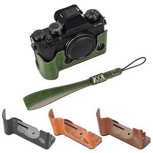 후지 X-T5 가죽 하프 케이스 스트랩 포함 필름 그립