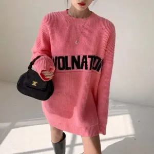 빅사이즈 간절기 니트 티 셔츠 데일리 스웨터 핫핑크 (KYR-WBC4F50)