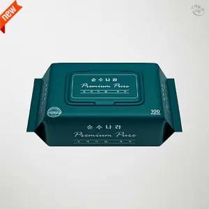 SCS 프리미엄 물티슈 100매 320G 20개입 캡형 엠보싱 아기 휴대용 물휴지