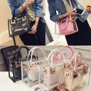 10대 20대 여자 학생 캐주얼 속보이는 젤리백 가방