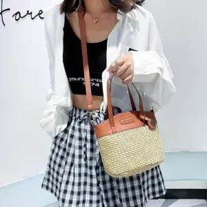 여자 짜임 크로스백 스타일 라탄 L 추천 투웨이 토트
