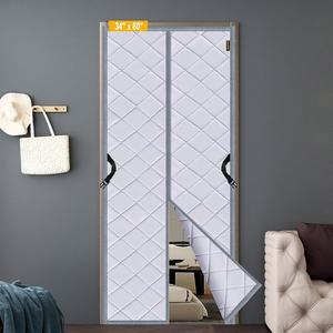 자석 단열 도어 커튼, 34인치 x 80인치, 두꺼운 면 출입구 커튼으로 채워진 옥스포드 천, 임시 커버 보온 및 냉방, 윈도우 키트