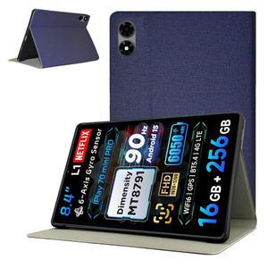 ALLDOCUBE IPLAY 70 MINI PRO용 케이스 커버 프리미엄 PU TPU 소재의 KONXISA 태블릿 케이스 긁힘 방지 충격 방지 전체 보호 슬리브 접이식 조절 가능한 블루 DS QY