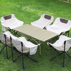 접이식 캠핑 식탁세트 세트 심플 밀기 낮은 의자 원형 책걸상 편리한 낚시 백패킹 신축