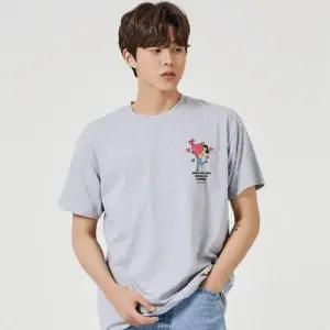 키밍 데이트 신청 고백 그래픽 캐쥬얼 반팔티 커플티 W7F0666