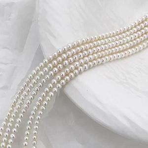 5-6mm AAAAA  천연 담수 오렌지 보라색 진주 라운드 플랫 비드 쥬얼리 근처 DIY 목걸이 팔찌 액세서리 만들