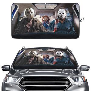 자동차 SUV 트럭 64X32 윈드실드 선쉐이드 GENANY 프로텍터 선쉐이드 액세서리 영화 블록 위한 오토 데코를 크리스마스 UV 인치 공포 캐릭터