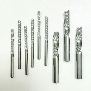 10개 5A 3.175/4/5/6/8mm 좌측 나선형 카바이드 밀링 커터 단일 플루트 다운 컷 라우터 비트 CNC 엔드 밀