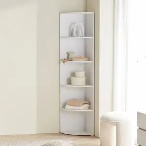 [아씨방가구]마일 라운드 코너 5단 틈새 선반장 400