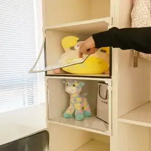 투명 책장가리개 수납장문달기 선반 쪽커튼 수납장 문달기