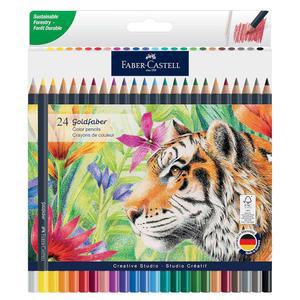 파버-카스텔 골드페이버 컬러 연필: 부드러운 레이다운, 풍부한 안료, 파손 방지 코어가 있는 전문가용 색연필, 초보자, 취미자 및 색칠에 적합 (24개)