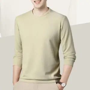 남성 무지 레이어드 라운드넥 와플 롱슬리브 긴팔 티셔츠 (WFK9YR6)