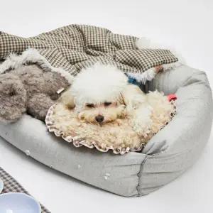 [루이독] 모카 체크 문 필로우 Petit