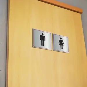 표시판 화장실 안내 스틸 판넬 스티커(분리형) (WFK9ZPY)