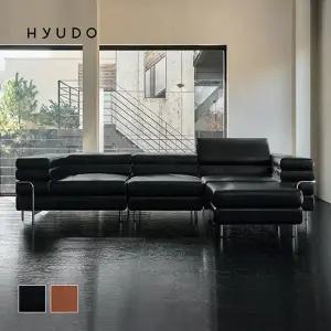 휴도 동경의 동백 3120 모듈형 헤드틸팅 천연 면피 가죽 소파 4인용 쇼파+스툴 (쿠션증정)