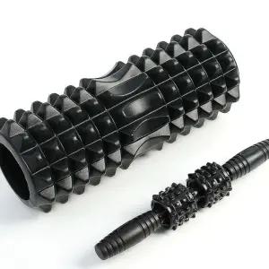 L70 마사지스틱 폼롤러 33cm 세트 블랙 하드 지압 테