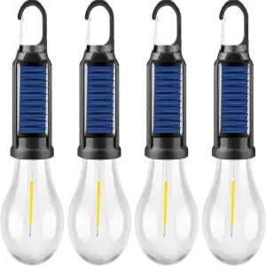 HYVCZP 태양광 텐트 램프 휴대용 LED 조명 후크 허리케인 비상 캠핑 전구 하이킹 배낭 낚시 정전을 위한