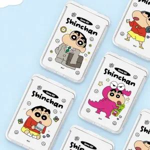 짱구는못말려 Love it 투명 맥세이프 슬라이드 카드지갑 마그네틱 케이스 카드2장 수납 포켓