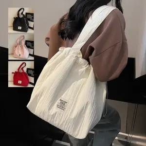 위븐 여성 캐주얼 데일리 나일론 소프트 숄더백