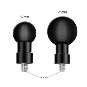 호환 알루미늄 1/4 Srew 어댑터-17mm 25mm 볼 헤드 Gopro Insta360 오토바이 액션캠 마운트용 인치 브래킷