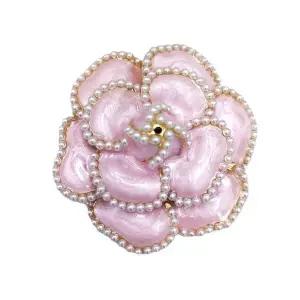 [하프클럽/]앤틱 레트로 가을 겨울 마블 진주 브로치 핀 브로찌 핑크