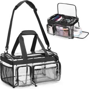 신발 수납공간이 있는 야로 대형 클리어 짐백 여러 개의 포켓과 어깨끈이 스타디움 승인 PVC 더플백 여행