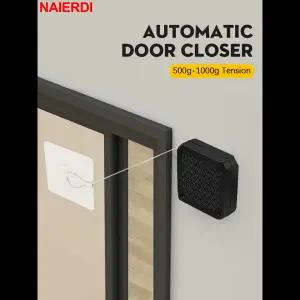 NAIERDI 124 팩 자동 도어 클로저 500g-1000g 장력 폐쇄 장치 강철 당김 펀치없는 슬라이딩 스크린 도어 클