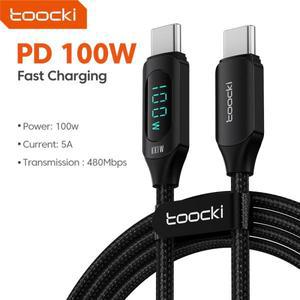 Toocki USB 케이블 고속 충전 480Mbps 데이터 변속기, LED 표시 C타입 삼성 샤오미 화웨이 휴대폰 Fas, 6A