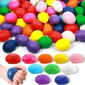 스카이티 100개 뇌 스트레스 볼 벌크 할로윈 재미있는 장난감 PU 손 근육 운동 압력 모양의 장식