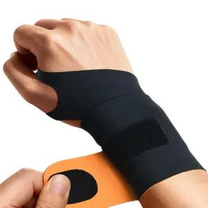 HiRui 초박형 탄력 손목 보호대 랩 터널 관절염 힘줄염 운동 부드럽고 편안함 (블랙(1팩)