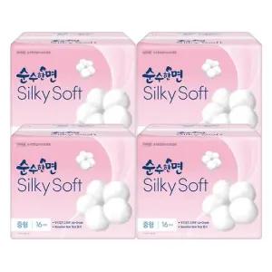 순수한면 실키소프트 중형 16개입x4팩