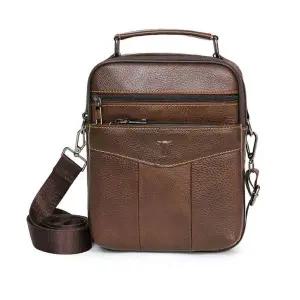 [하프클럽/]30대남자가방 남자 데일리 가방 핸드백 가죽 숄더백 미니 브라운