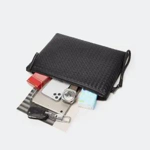 [하프클럽/]남성 스타일링 SIMPLE 클러치백 블랙 메쉬 가죽 LARGE 매치