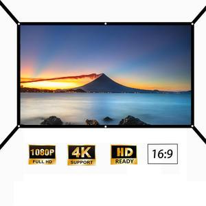 호환 접이식 프로젝션 스크린. 120인치 휴대용 프로젝션 스크린. 실내 및 실외 모두에