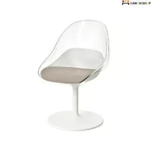 이케아 BALTSAR 화이트-투명 회전의자