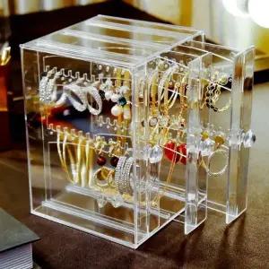[하프클럽/]투명 귀걸이 정리함 악세서리 보관함 아크릴 거치대