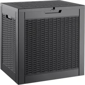 카마보코 31갤런 야외 보관함 레진 데크 박스 실내외 정원 도구용 방수 잠금 뚜껑 패키지 배송 수영장 용품