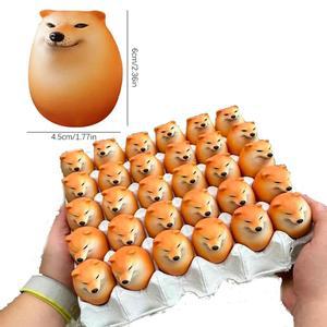 호환 시바 이누 현실적인 계란 모양 PVC 책상 장식 개 및 계란 연합 장식 가정 사무실용 재미있는 크리스마스 선물