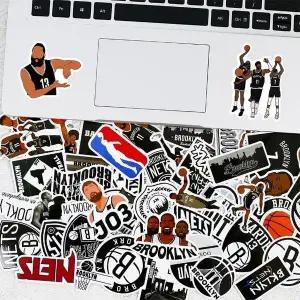 50p방수스티커 스포츠데코스티커 폰케이스 50p 흑백농구 컴퓨터장식 블랙 (WFKBBGZ)