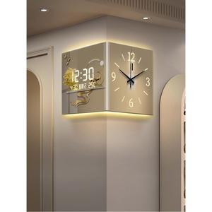 LED 조명 코너 벽시계 모양 레코드판 홈장식 화이트 조명없음 아트 모서리시계LED