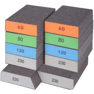 BOSHCRFAT 10팩 샌딩 블록, 세척 및 재사용 가능한 스펀지 목재 건식 벽체 금속 유리용 거친/중간/미세/초미세 60/80/100/120/180/220 그릿 사포 블록 벽돌