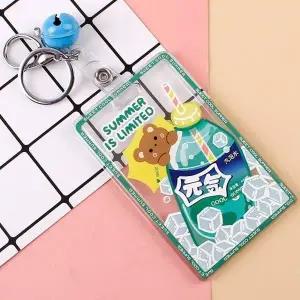 캐릭터 카드케이스 방을 키링 카드 신분증 커버 홀더 (WFKBRNF)